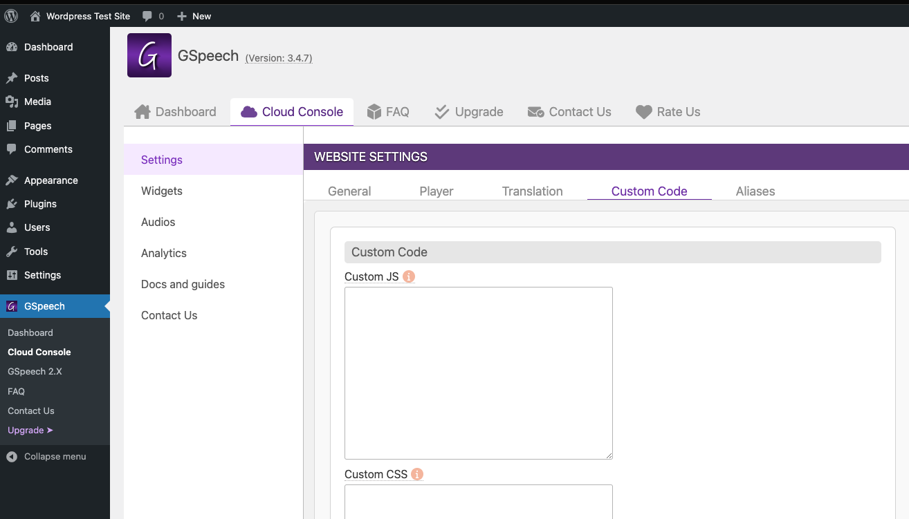 gspeech custom code