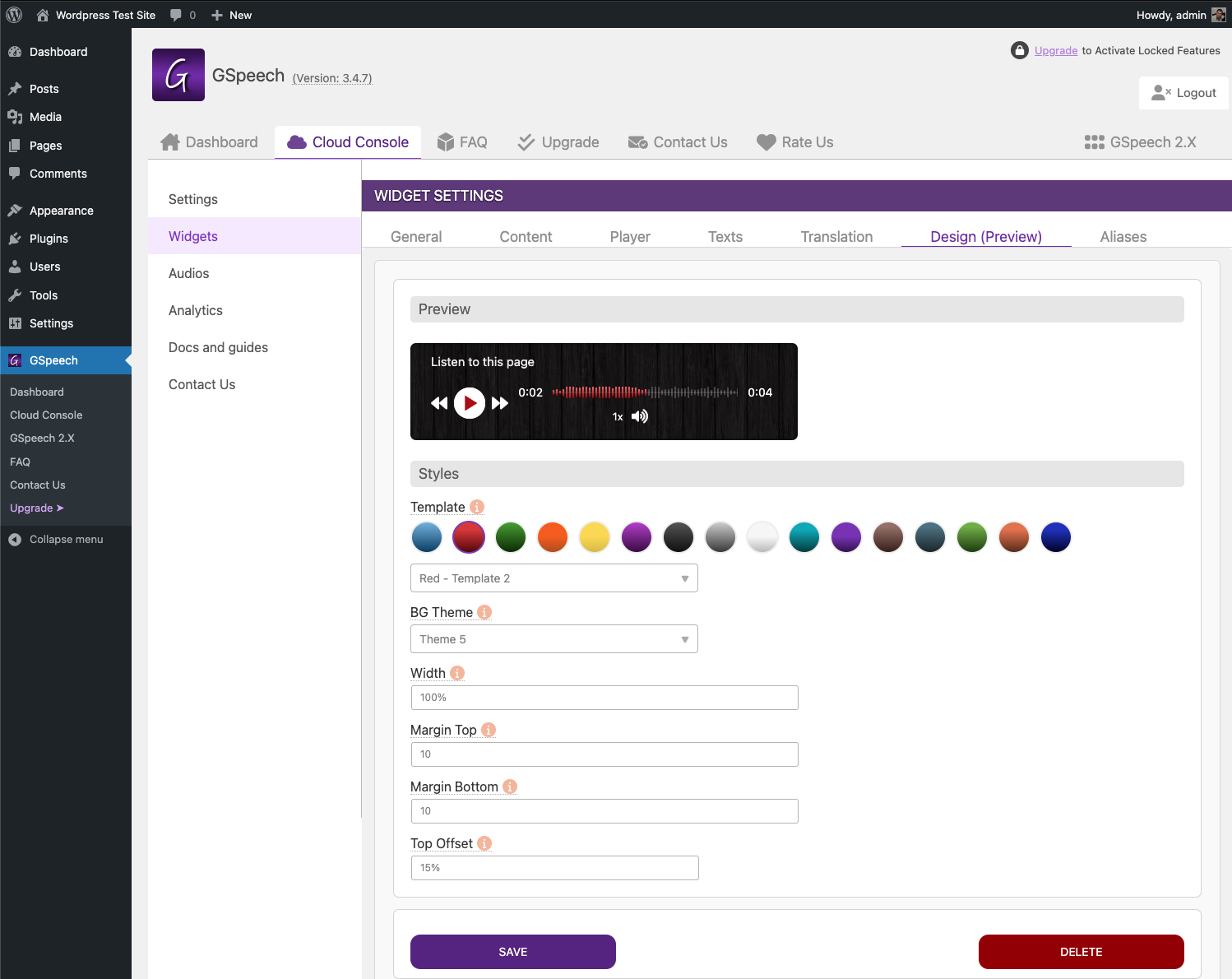 gspeech full0page player design editing studio