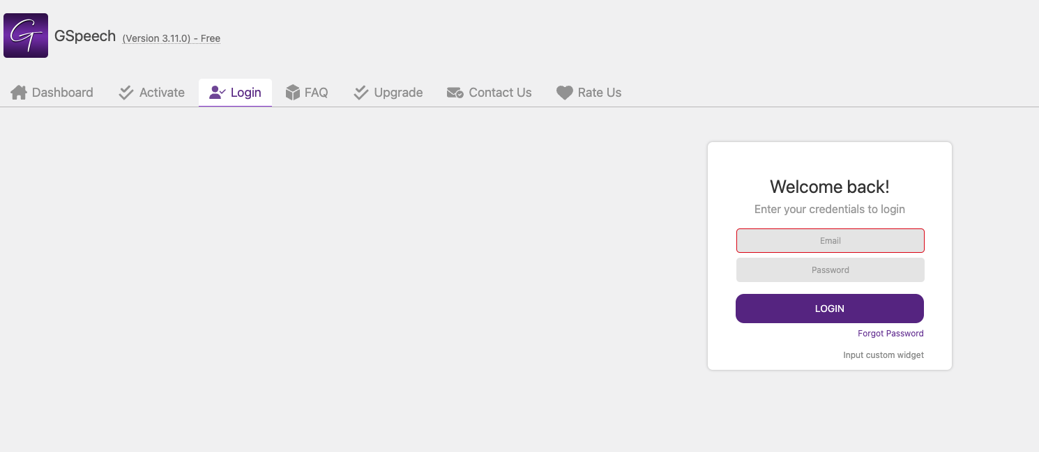 gspeech login cloud