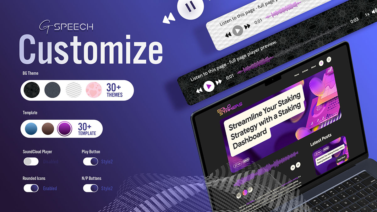 GSpeech: Customize your audio player to match your website’s vibe and aesthetic